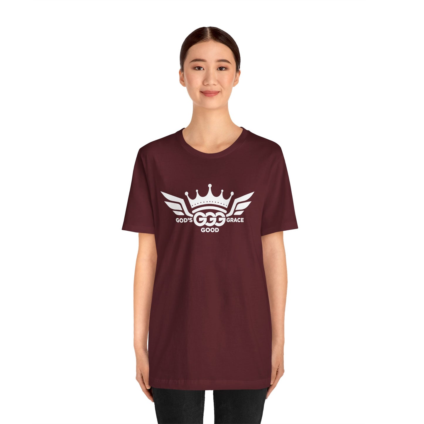 C....WHITE LOGO maroon Unisex Jersey Short Sleeve Tee