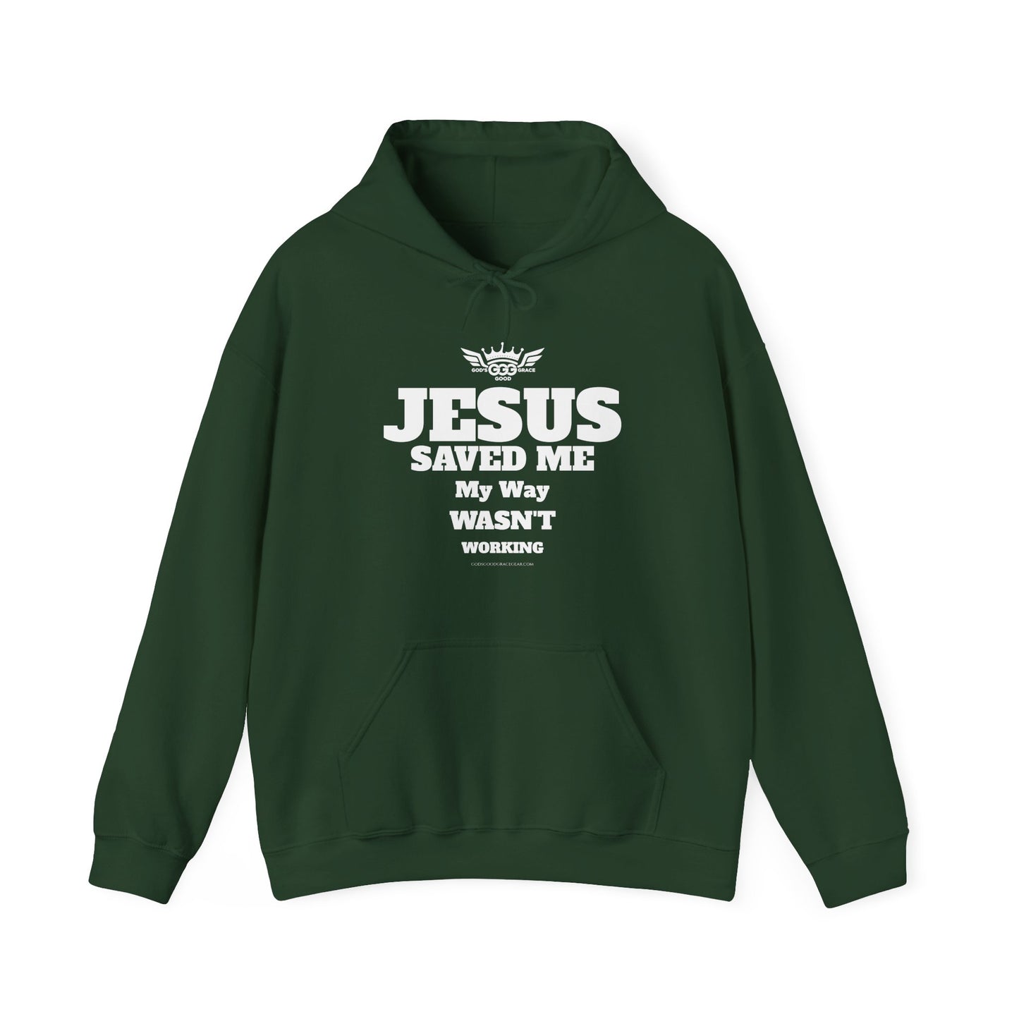A......................JESUS SAVED ME ,WHITE LOGO (Multiple Colors) Unisex Heavy Blend™ Hooded Sweatshirt
