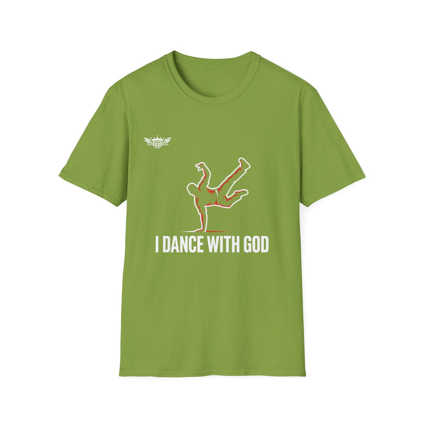 Zz...GGG.. I Dance With God..MULTIPLE COLORS BREAK DANCING Vibes Unisex Softstyle T-Shirt - Trendy Apparel for Creatives & Tech Enthusiasts