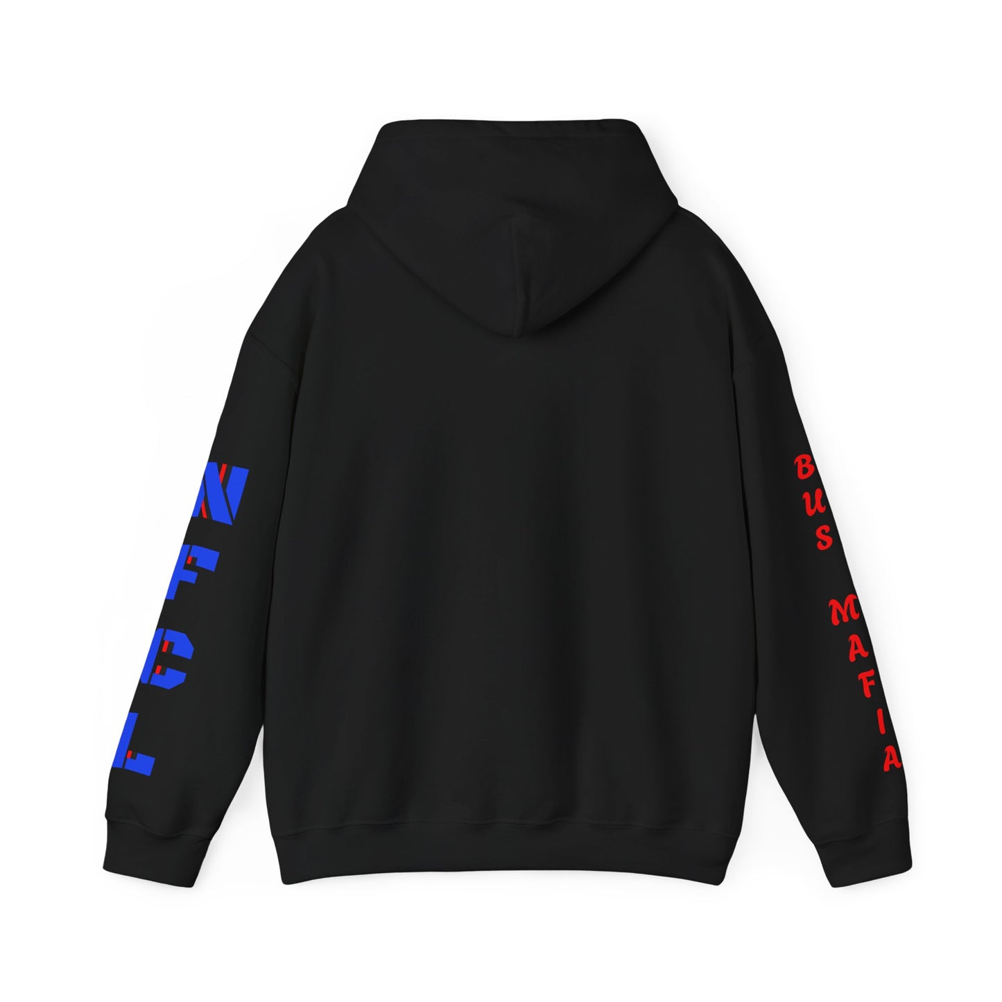 Z...NFCL WORK ATTIRE Niagara Falls Coach Lines Hoodie with Red/blue/black Sleeve Graphics