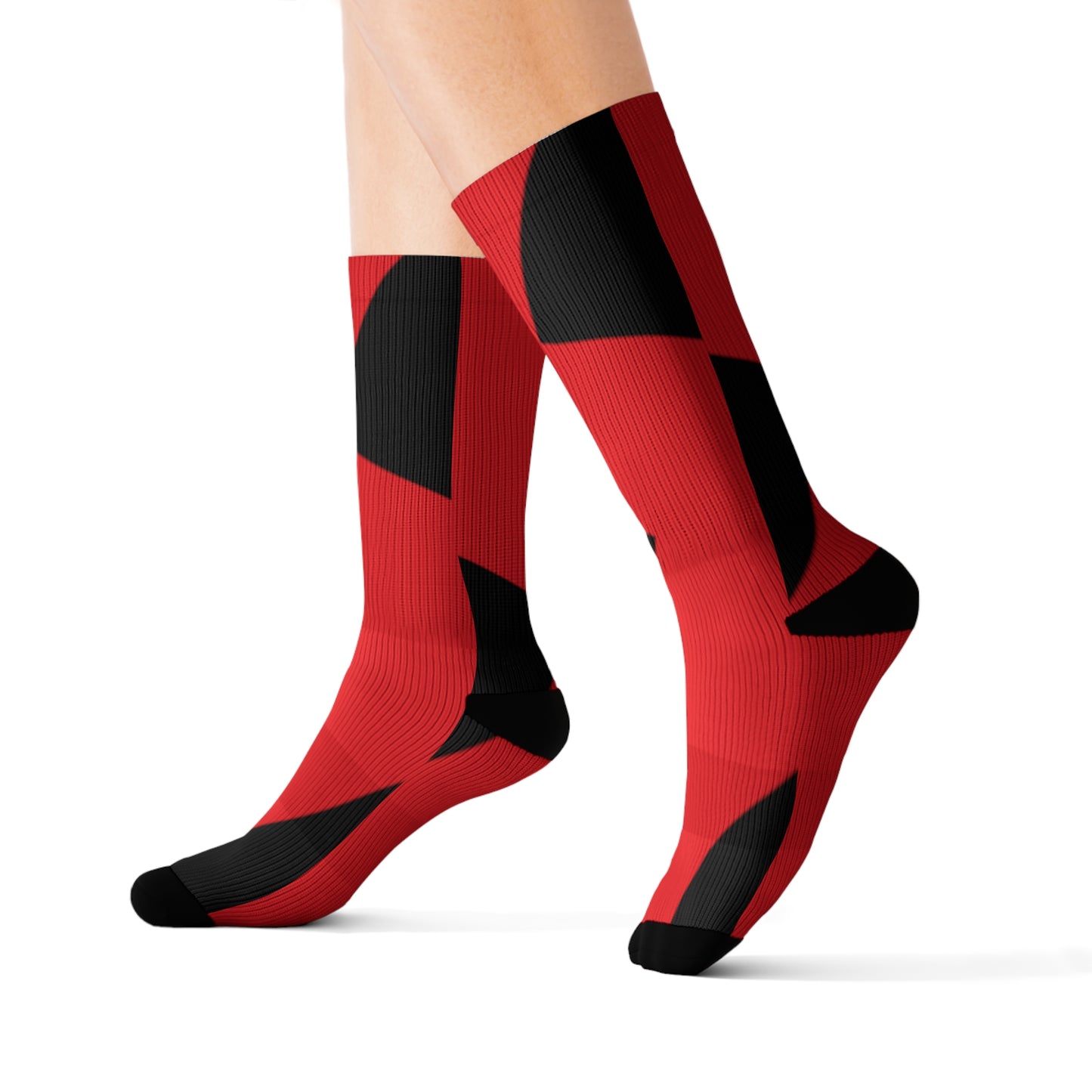 A..........red/black GGG design Sublimation Socks