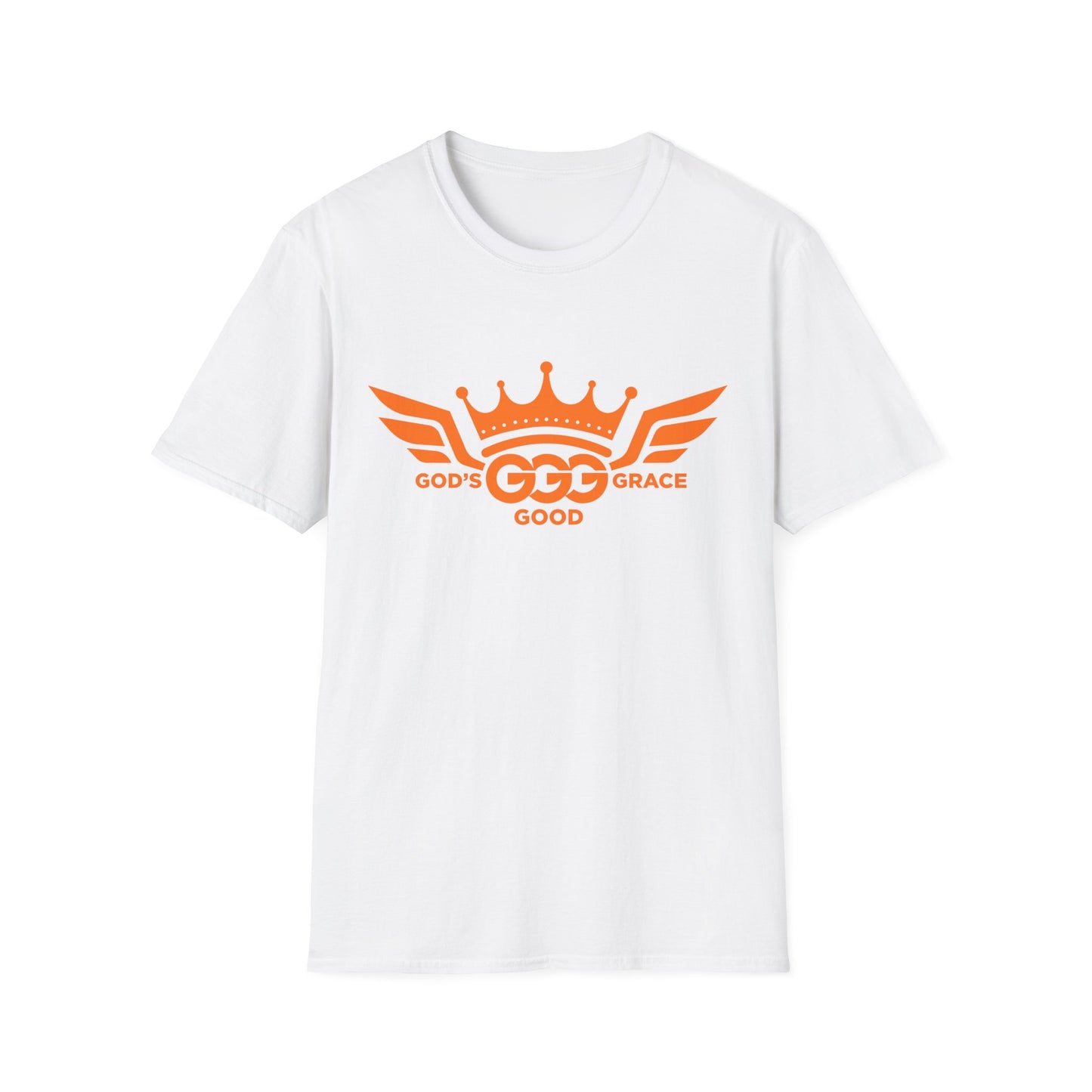 A....MULTIPLE COLORS  Florescent ORANGE LOGO.. Unisex SOFTSTYLE  T-Shirt