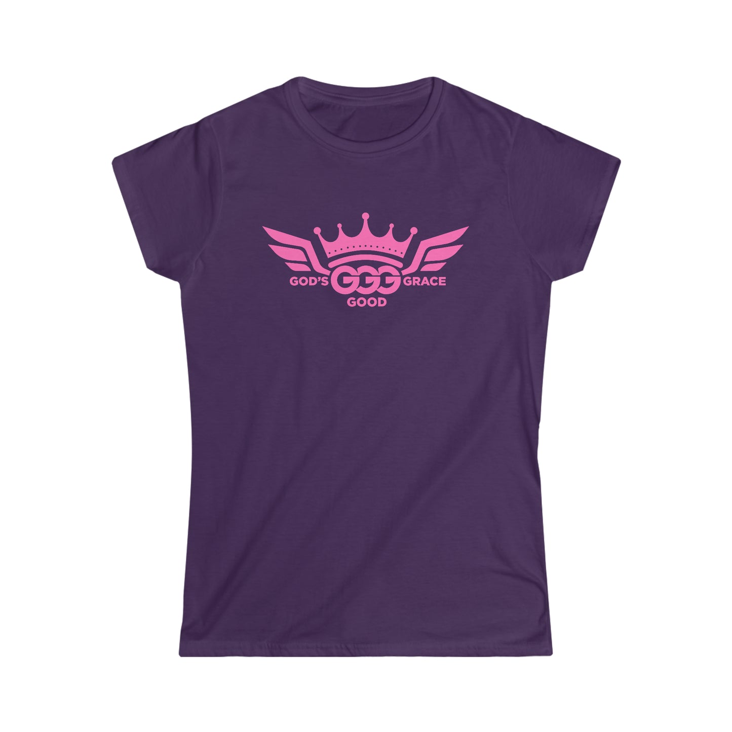 A....PINK LOGO WOMENS purple Softstyle Tee