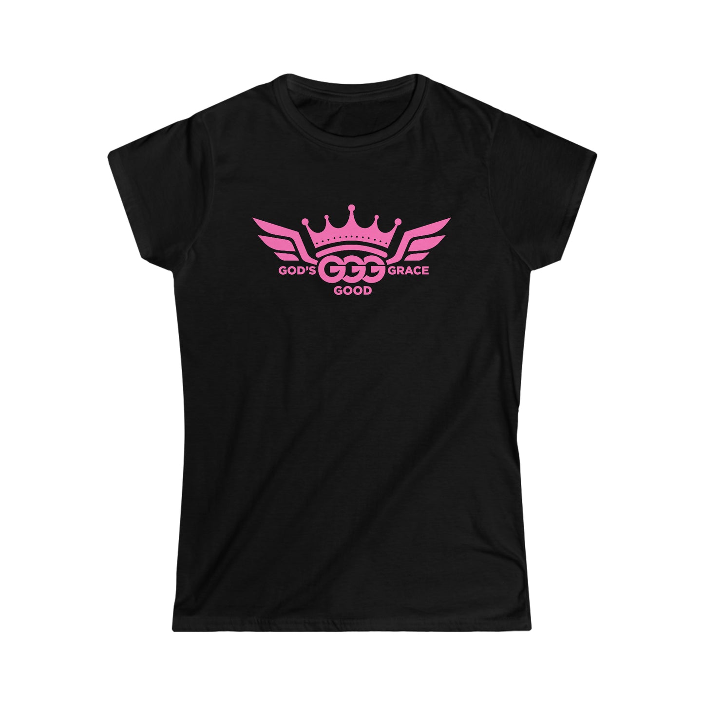 A....PINK LOGO WOMENS black Softstyle Tee