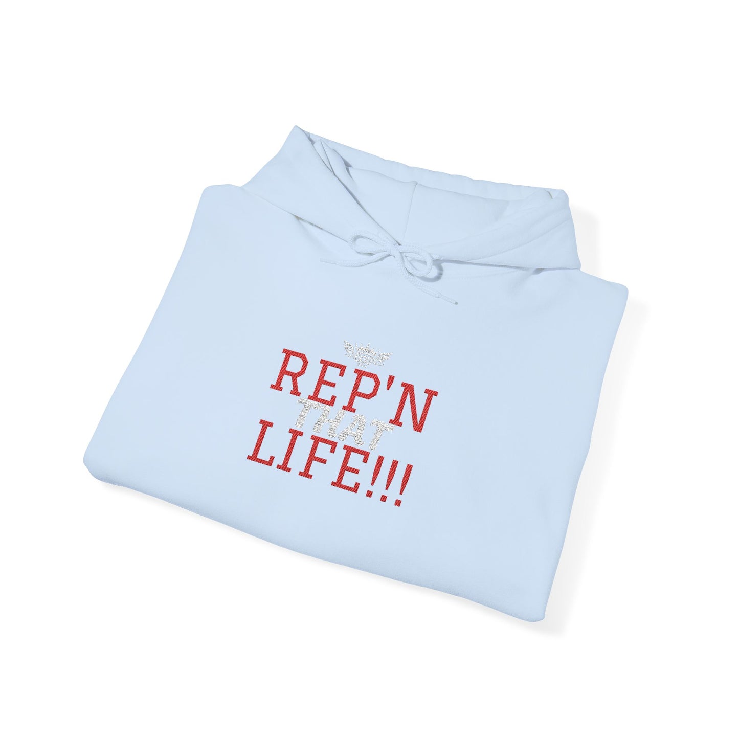 A.................... REP'N THAT LIFE!!! Graphic Pullover embrodiery