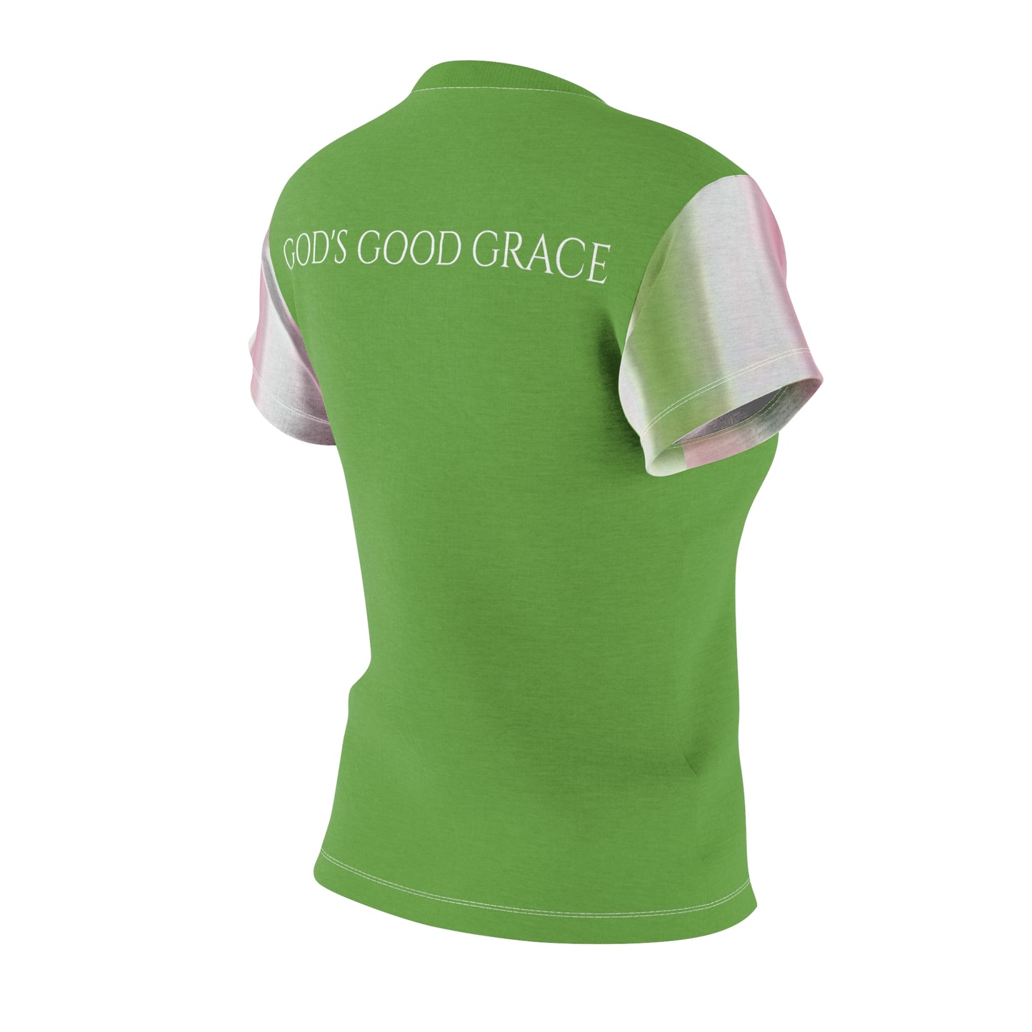 A...green/pink/white BE PATIENT design Women's AOP Cut & Sew Tee