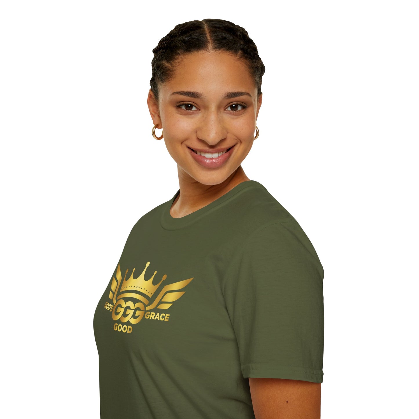 A...GOLD LOGO Army green Unisex SOFTSTYLE T-Shirt