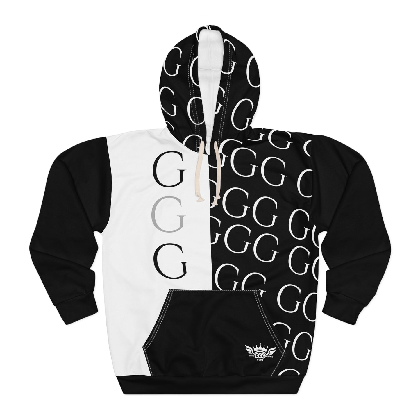 A..........GGG...POLYESTER BIG BOY BLACK WHITE DESIGN Unisex Pullover Hoodie