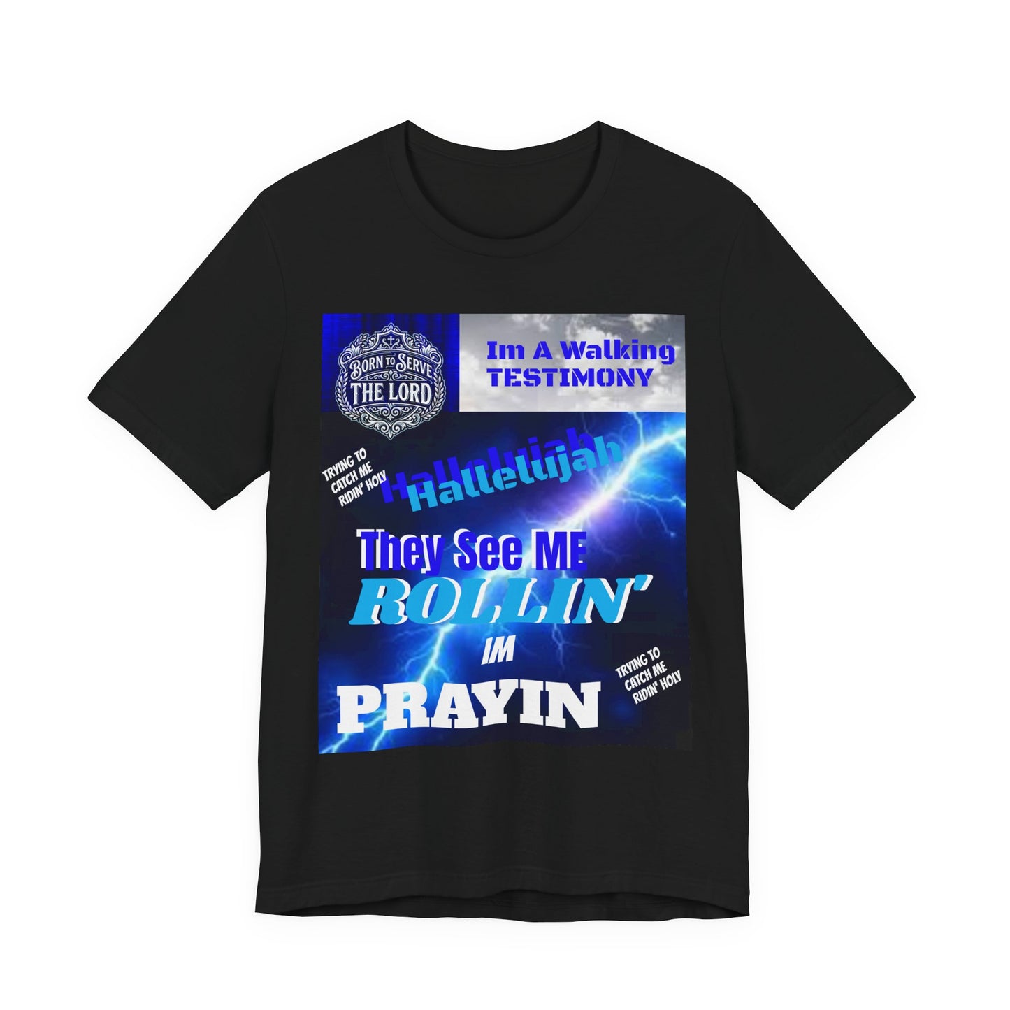 G...WALKING TESTIMONY They See Me Rollin' blue Graphic Tee — Urban Streetwear