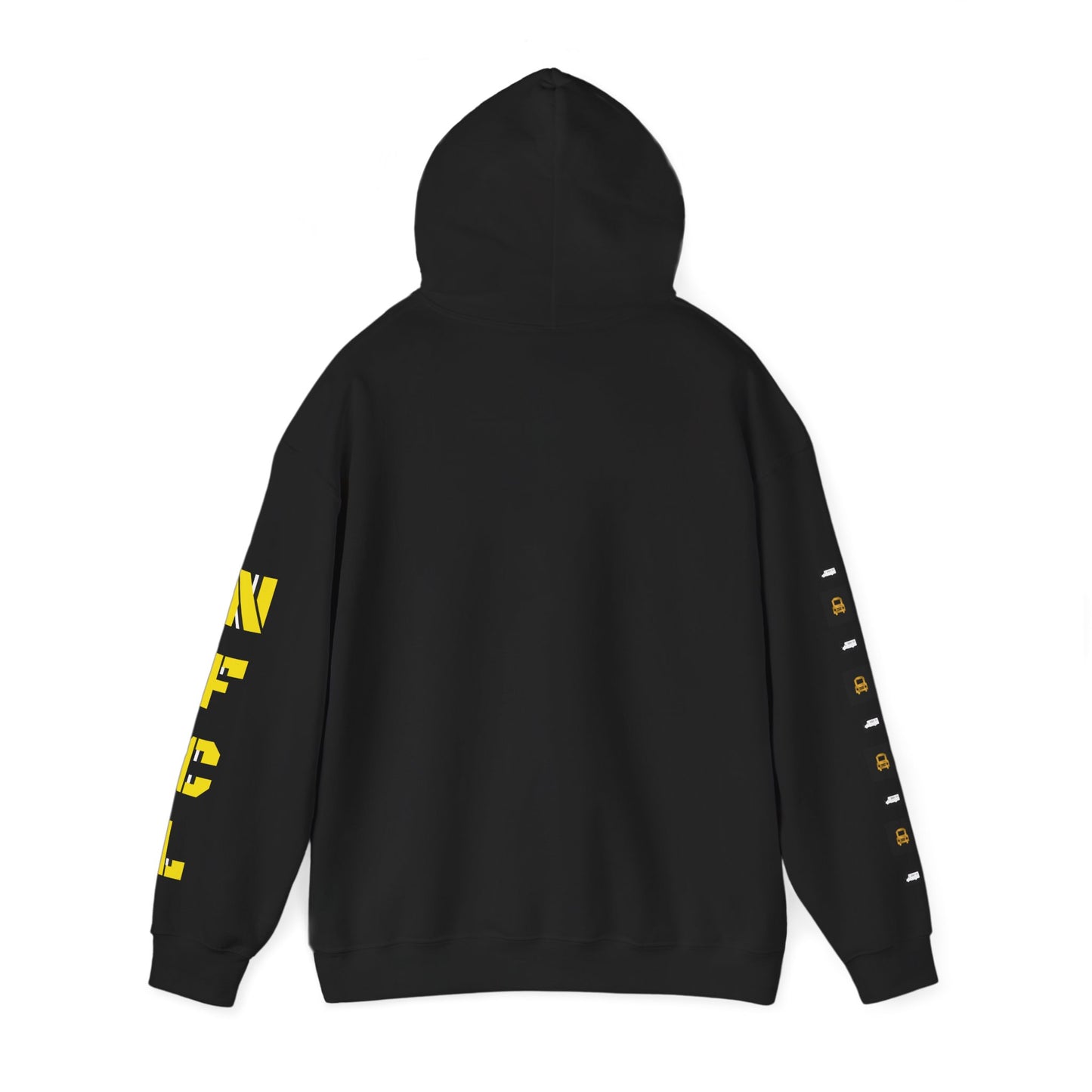 Z...i..NFCL WORK ATTIRE Niagara Falls Coach Lines Hoodie with yellow/black Sleeve Graphics