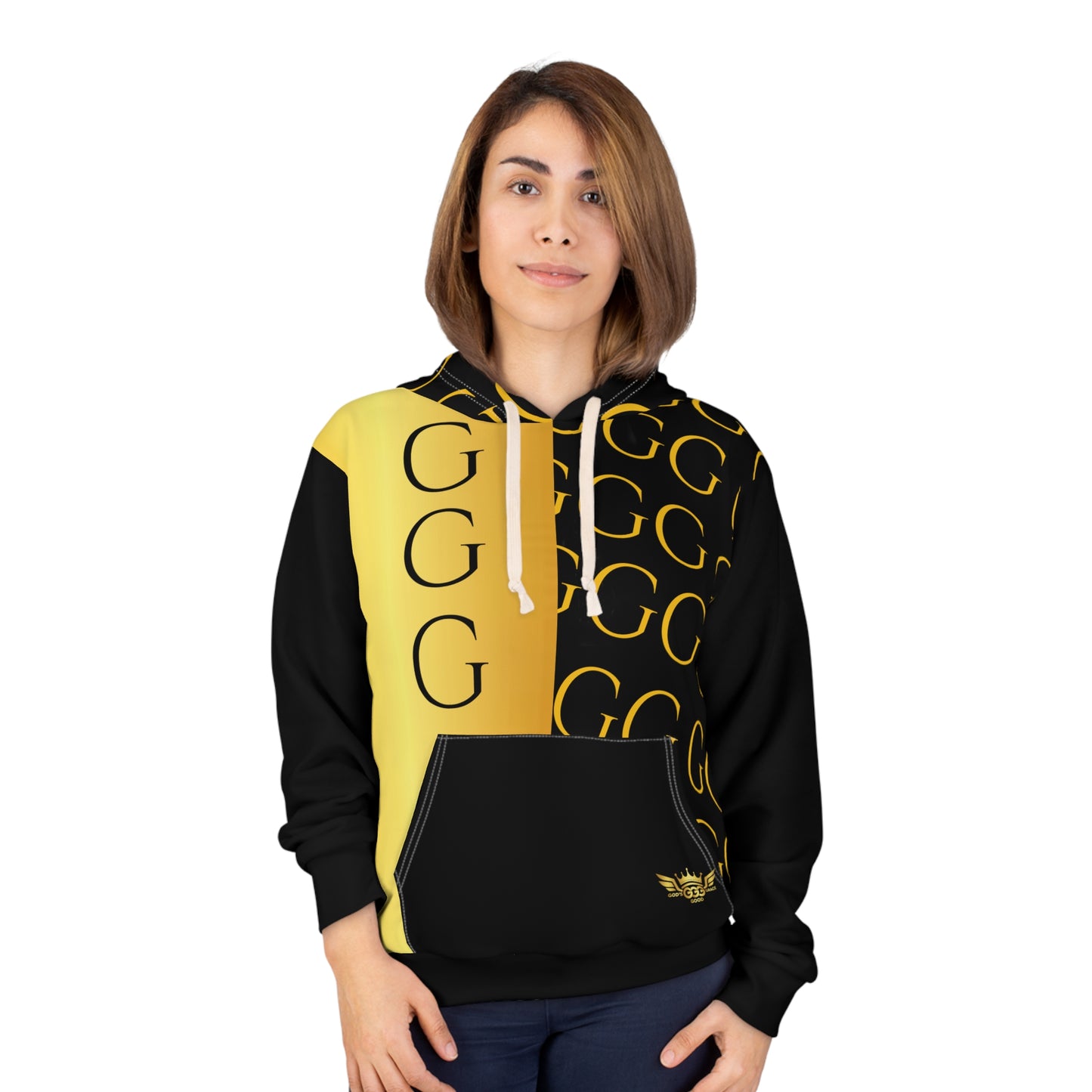 A.........................GGG...POLYESTER BIG BOY BLACK GOLD DESIGN Unisex Pullover Hoodie