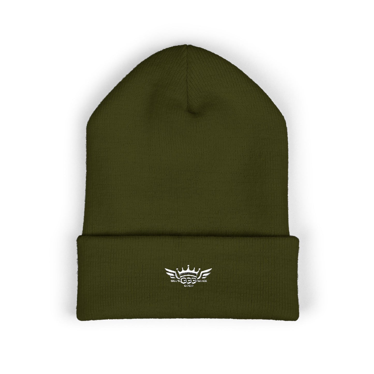 T...GGG White Logo Embroidered Classic Cuffed Beanie —MULTIPLE COLORS... Knit Hat