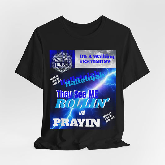 G...WALKING TESTIMONY They See Me Rollin' blue Graphic Tee — Urban Streetwear