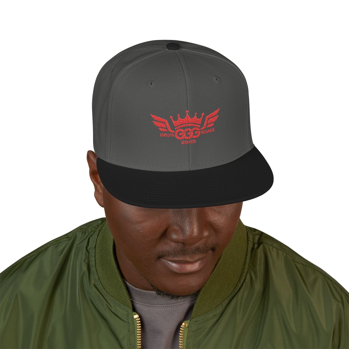 I...GGG q EMBROIDERY ..Multiple colors, Mens Red logo Snapback Hat