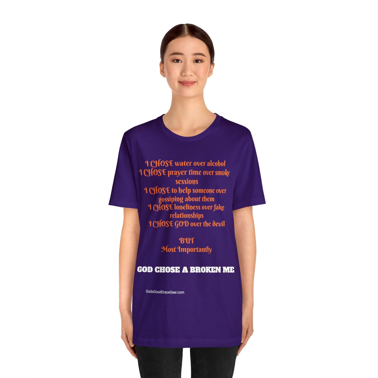 C...heavier blend I CHOSE purple Unisex Jersey Short Sleeve Tee