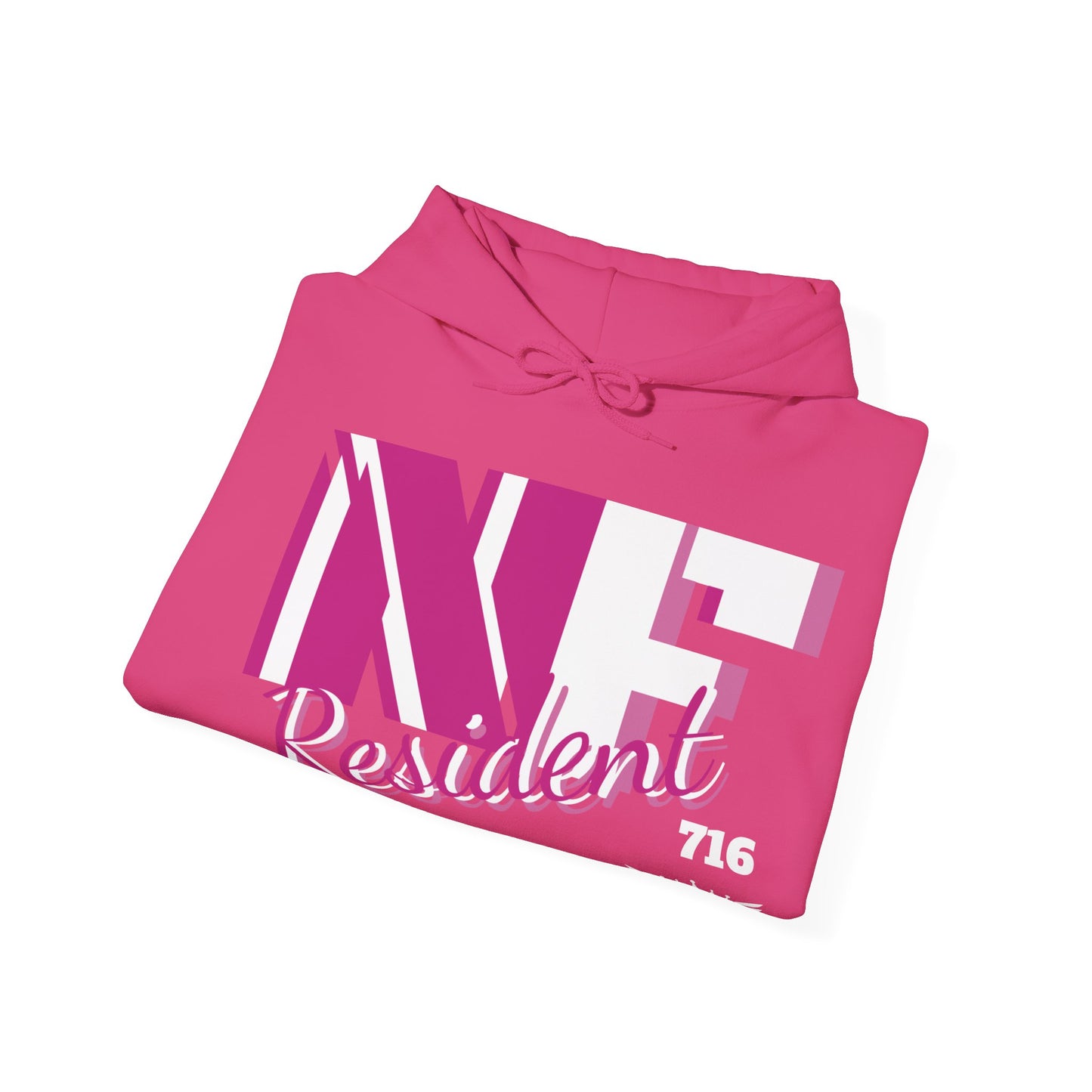 A...................NF Resident pink/white GGG Unisex Heavy Blend™ Hooded Sweatshirt