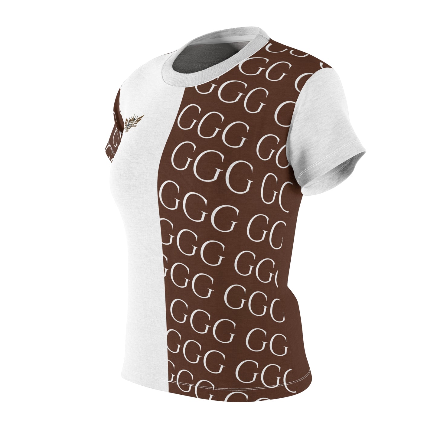 M...brown,white GGG design Women's AOP Cut & Sew Tee