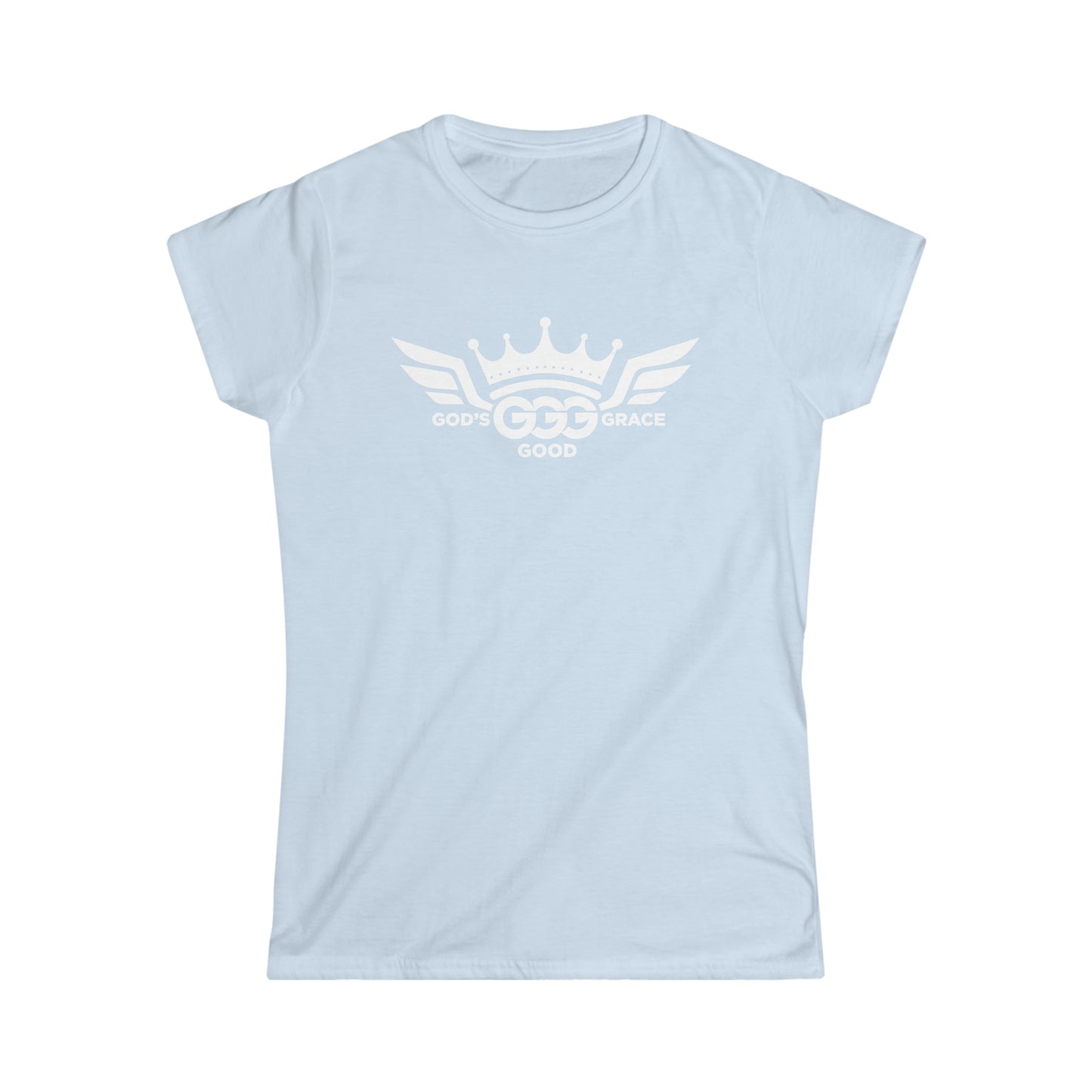 C....WHITE LOGO WOMENS light blue Softstyle Tee