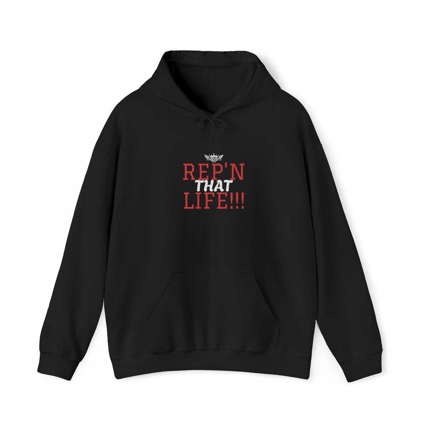 A.................... REP'N THAT LIFE!!! Graphic Pullover embrodiery