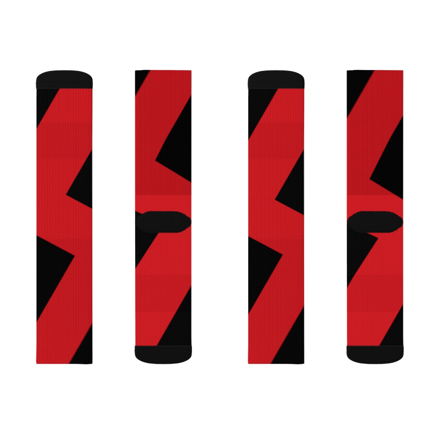 A..........red/black GGG design Sublimation Socks