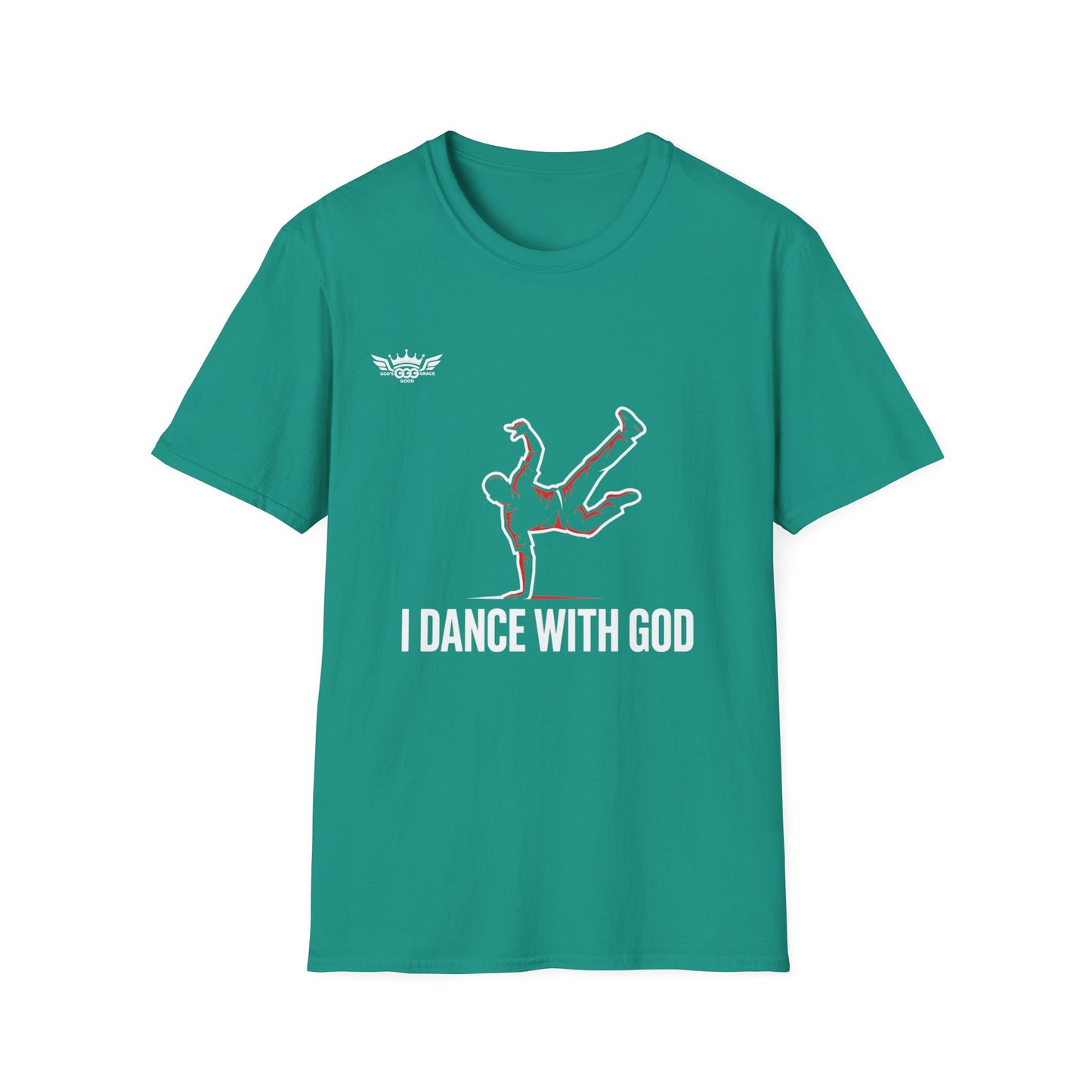 Zz...GGG.. I Dance With God..MULTIPLE COLORS BREAK DANCING Vibes Unisex Softstyle T-Shirt - Trendy Apparel for Creatives & Tech Enthusiasts