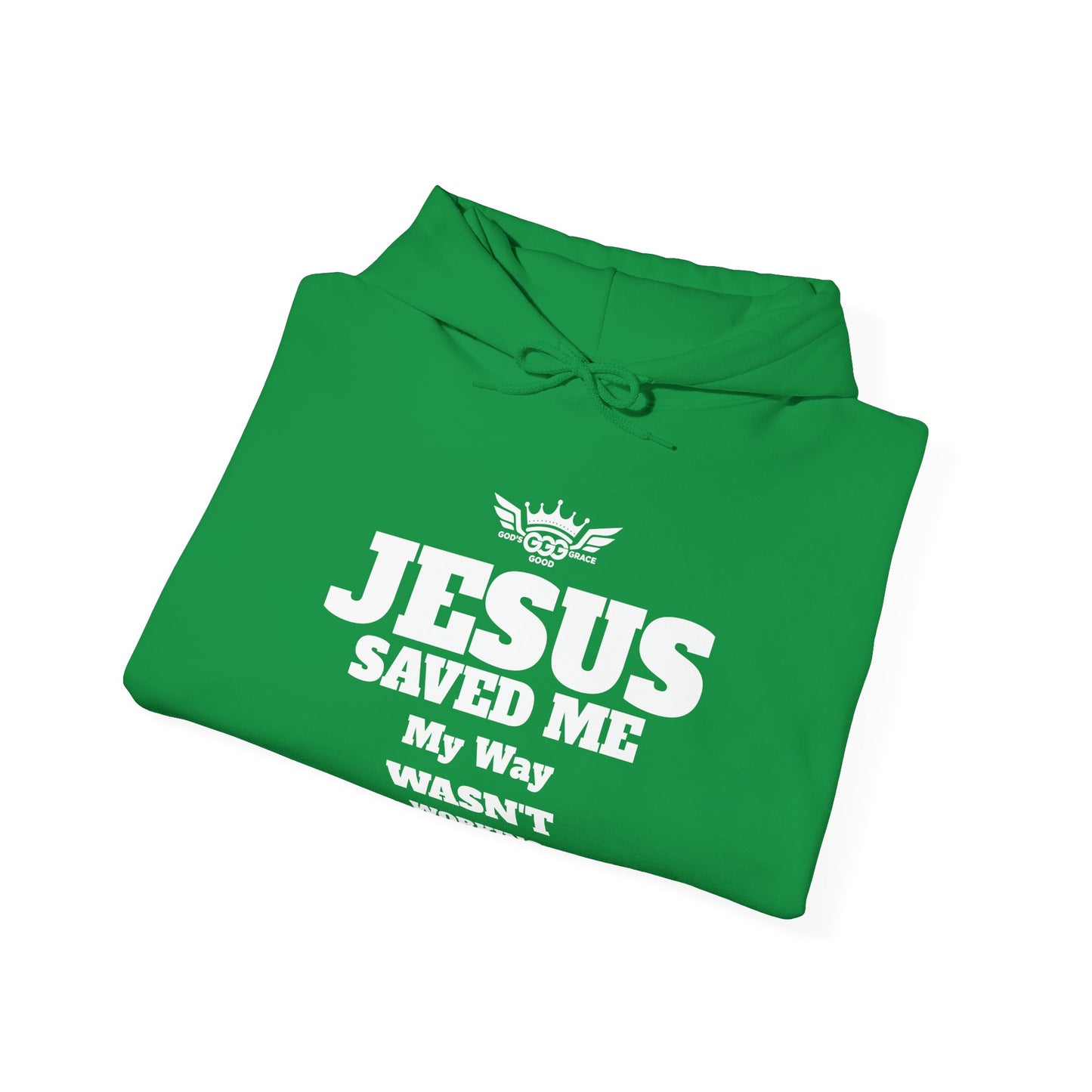 A......................JESUS SAVED ME ,WHITE LOGO (Multiple Colors) Unisex Heavy Blend™ Hooded Sweatshirt