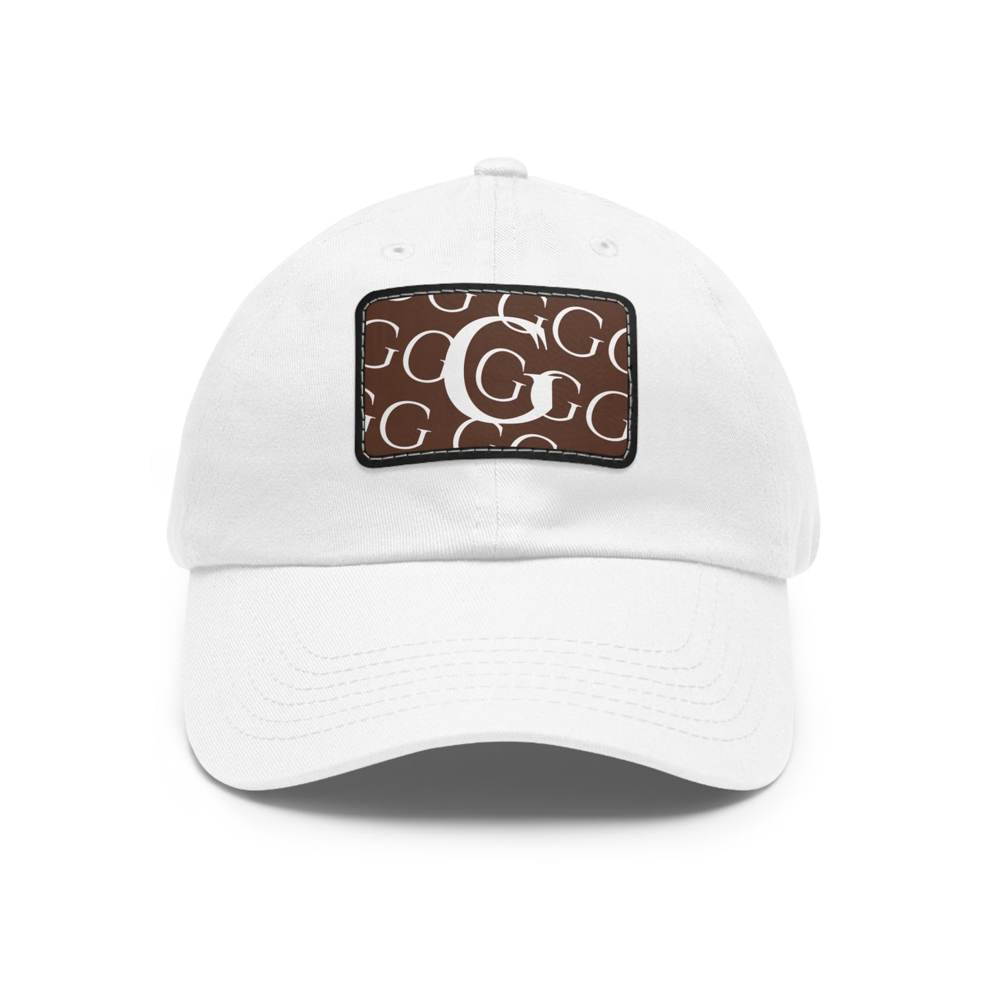 M...a brown,white GGG design WOMENS Hat with Leather Patch