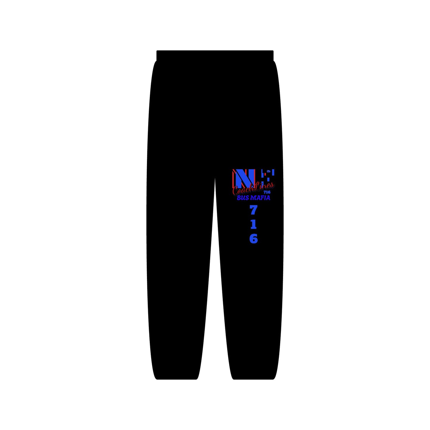 Z...a..NFCL WORK ATTIRE Customizable red/blue/black 716 Sweatpants — Personalized Text Joggers