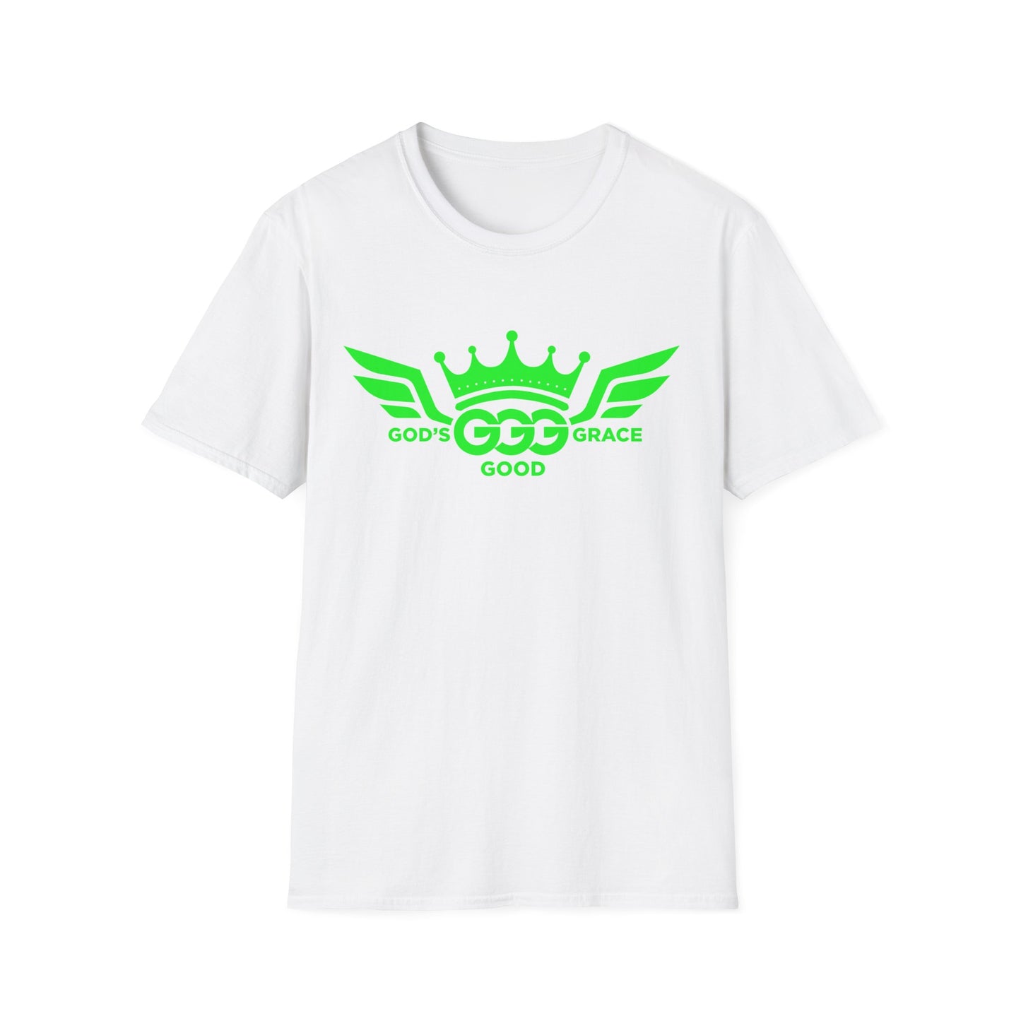 A.....MULTIPLE COLORS Florescent GREEN LOGO.. Unisex SOFTSTYLE T-Shirt