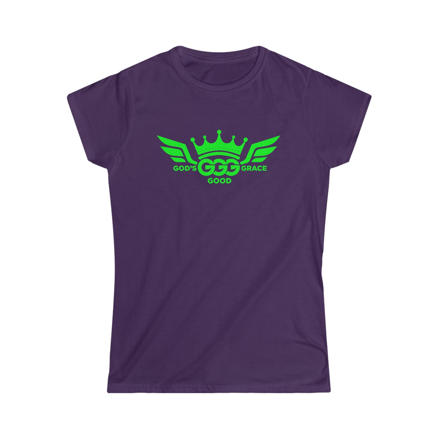 A...florsnt GREEN LOGO WOMENS purple Softstyle Tee