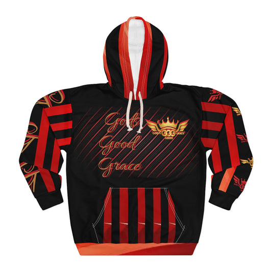 A....................GGG Gods Good Grace...POLYESTER BIG BOY RED,BLACK,GOLD Unisex Pullover Hoodie