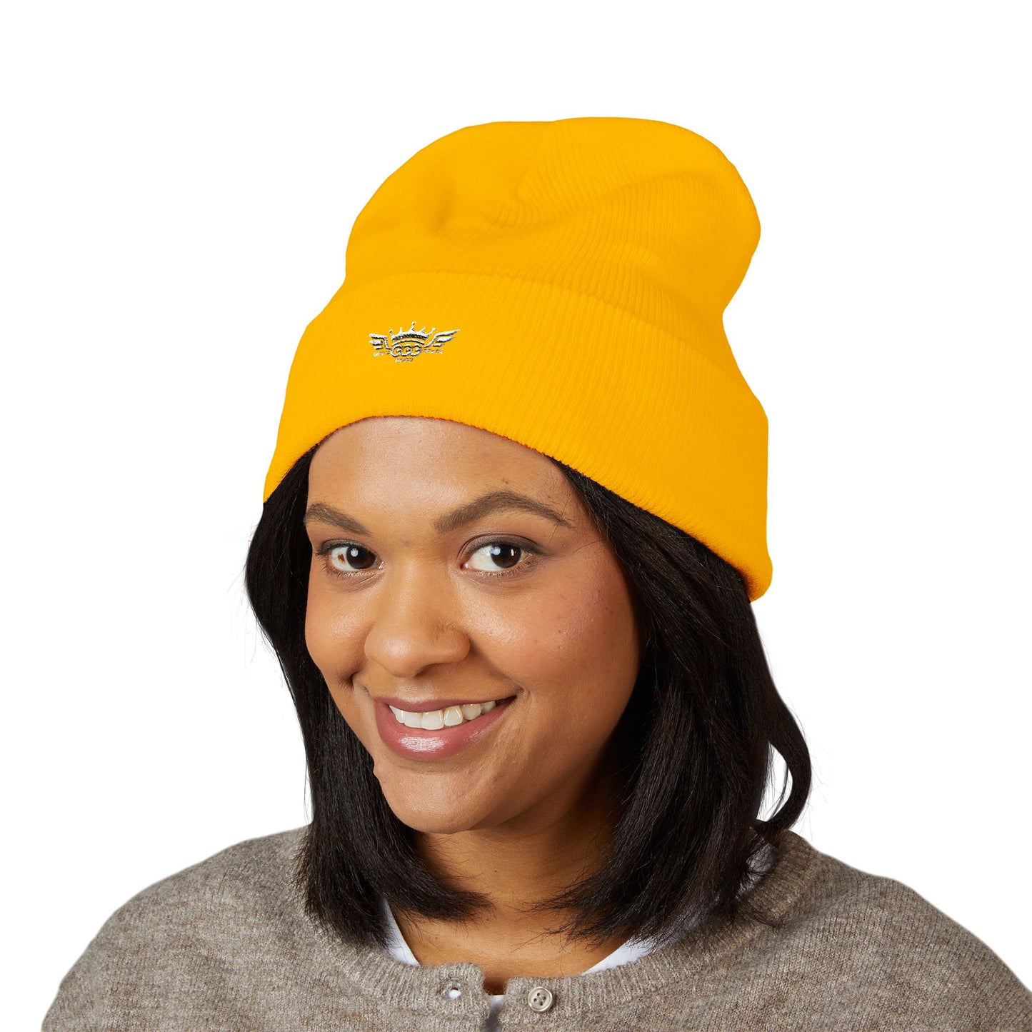 T...GGG White Logo Embroidered Classic Cuffed Beanie —MULTIPLE COLORS... Knit Hat