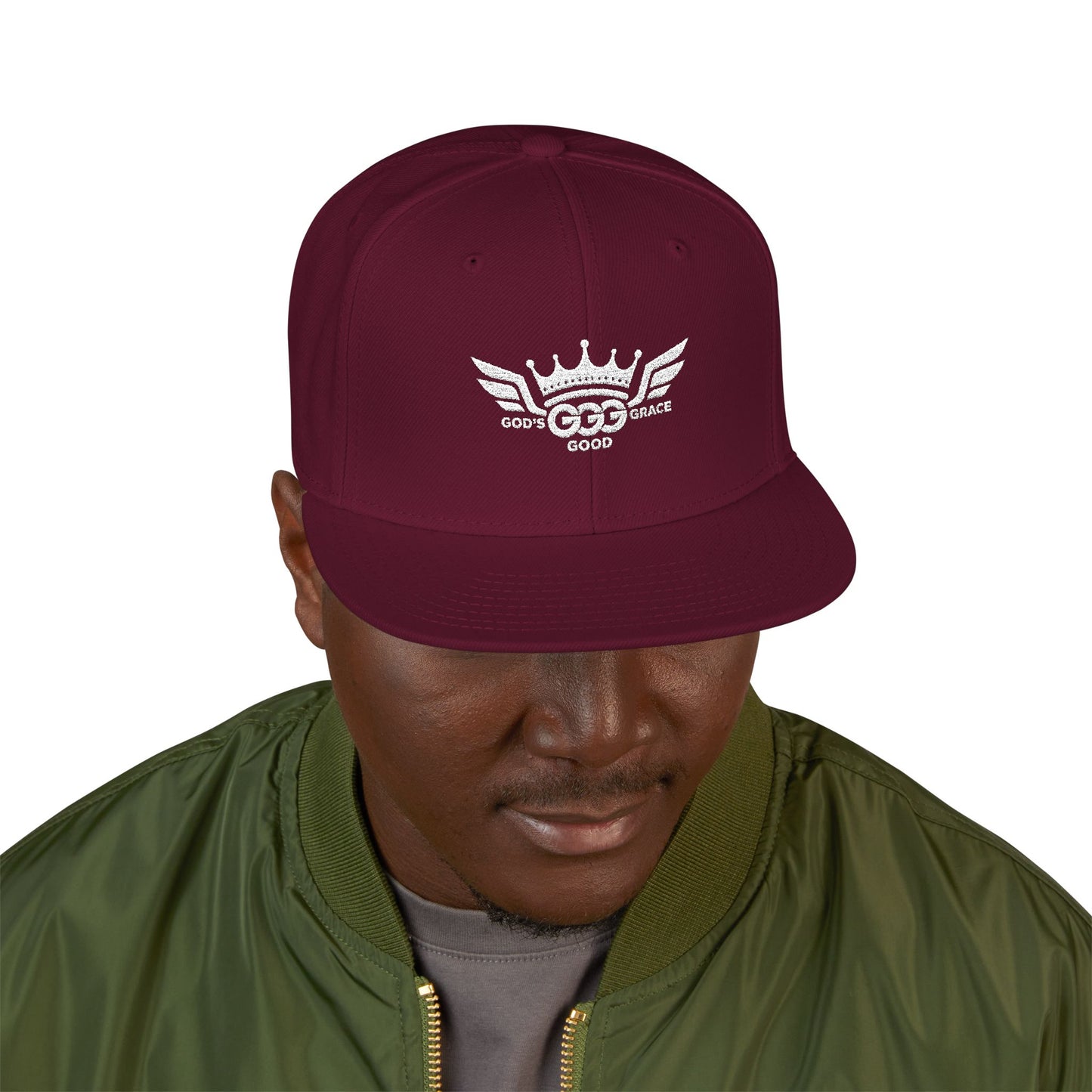 N...GGG  EMBROIDERY ..Multiple colors, Mens White logo Snapback Hat