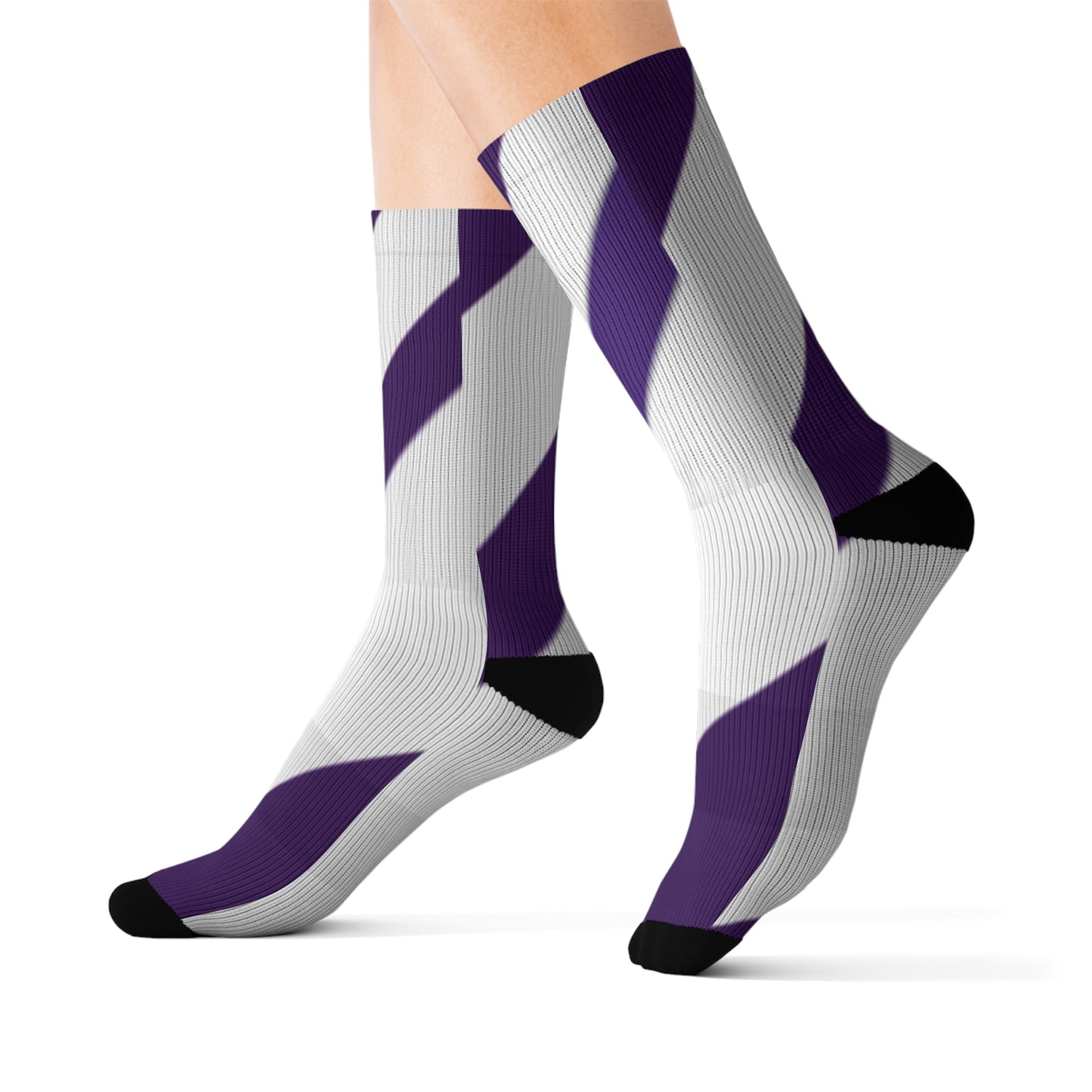 A............purple/white GGG design Sublimation Socks