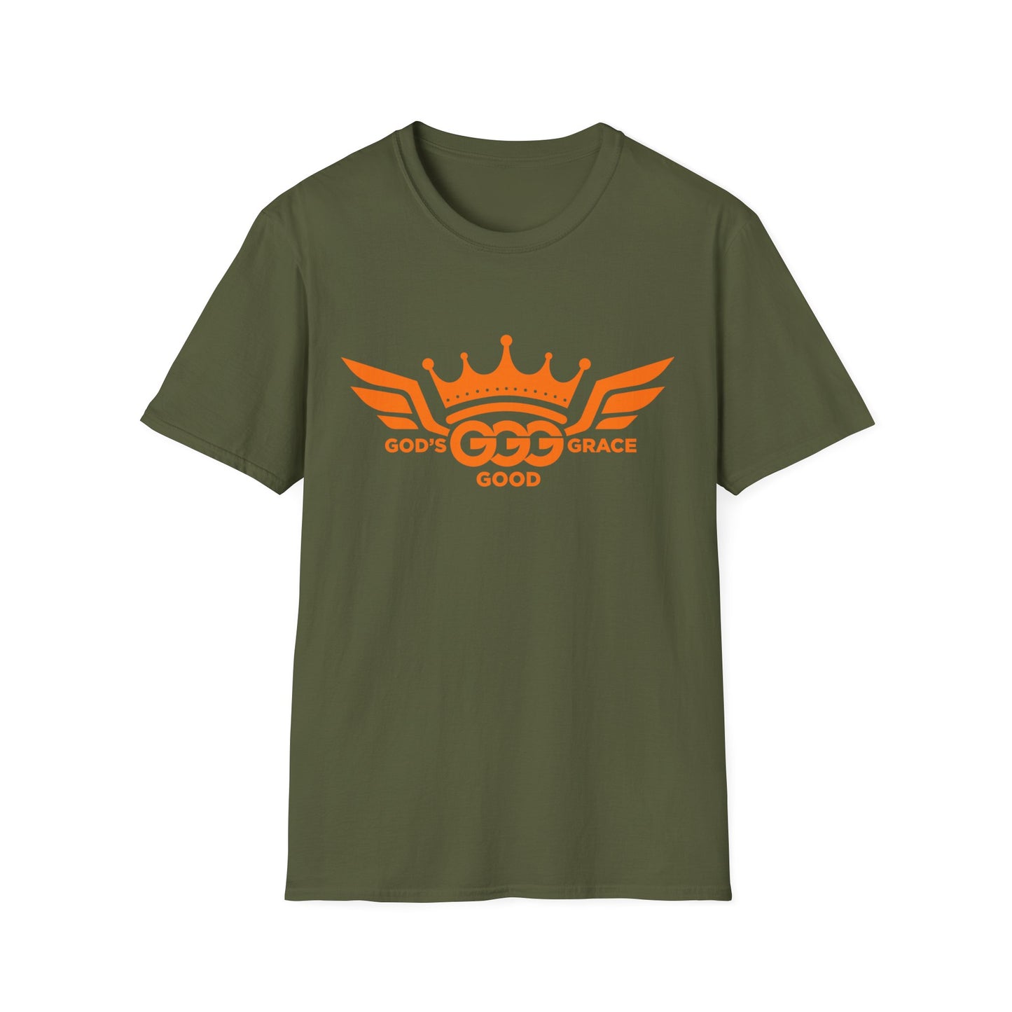 A....MULTIPLE COLORS  Florescent ORANGE LOGO.. Unisex SOFTSTYLE  T-Shirt