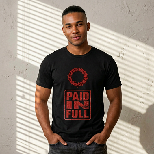 I...GGG PAID IN FULL red,black Graphic Tee — Faithwear