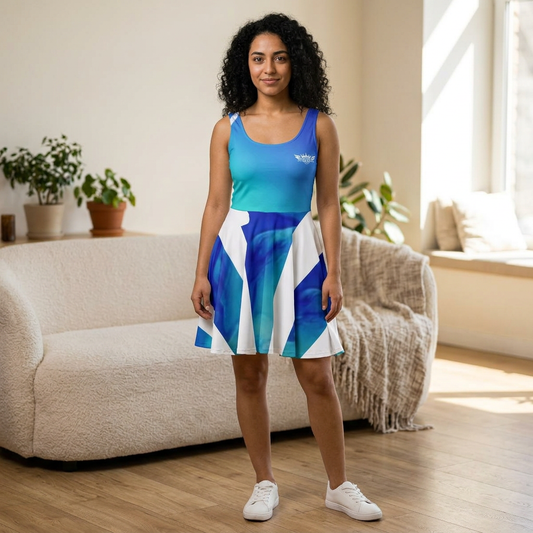 P...GGG..Blue,white Women's Summer Dress
