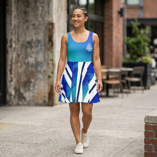 P...GGG..d..Blue,white Women's Summer Dress