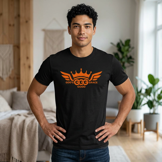 R...GGG Fluorescent orange logo MULTIPLE COLORS Tee — Faith-Based Graphic T-Shirt