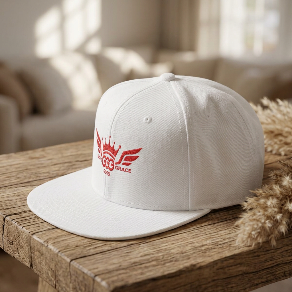 S...GGG z.c  EMBROIDERY ..red/white Mens White logo Snapback Hat