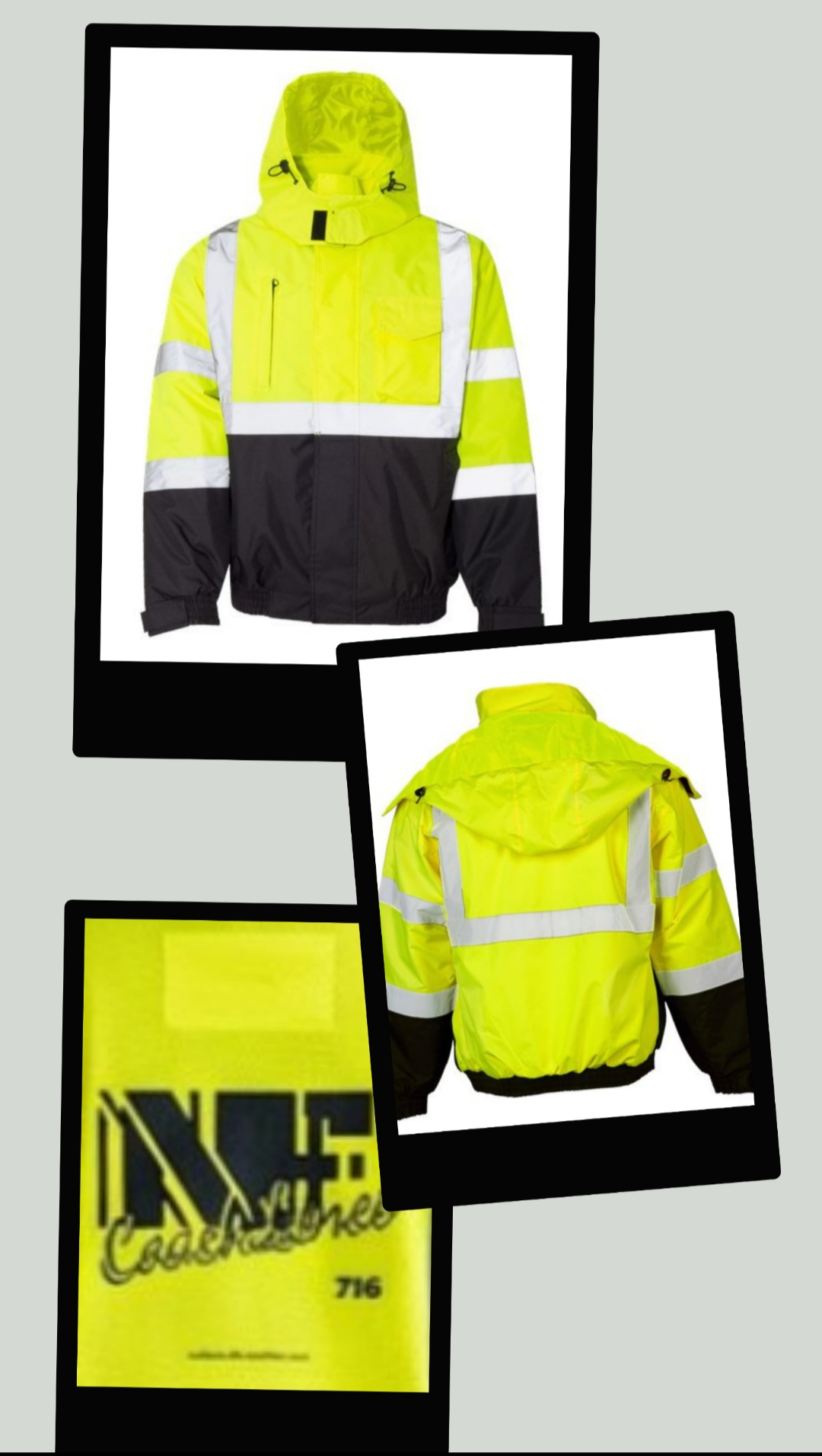Z...NFCL WORK ATTIRE Hi-Vis Bomber Jacket — yellow Reflective Safety Workwear