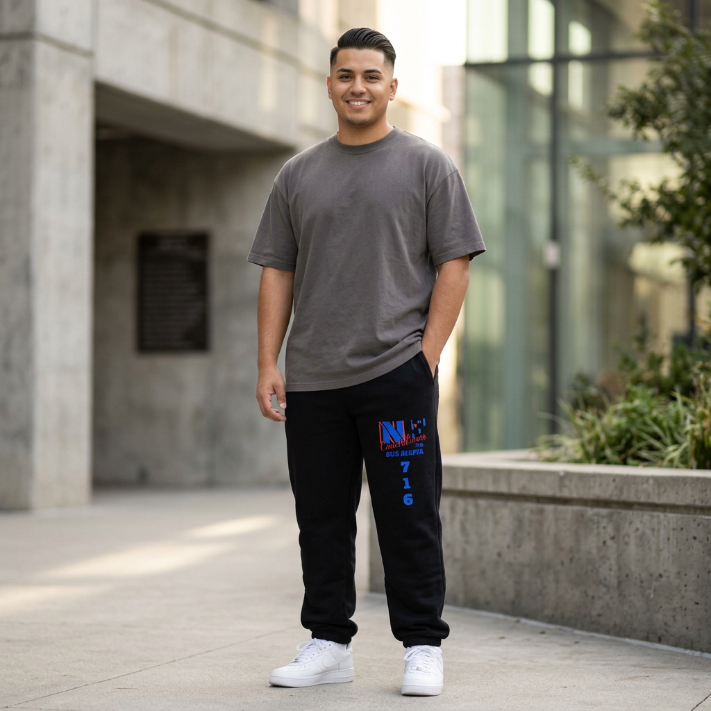 Z...a..NFCL WORK ATTIRE Customizable red/blue/black 716 Sweatpants — Personalized Text Joggers