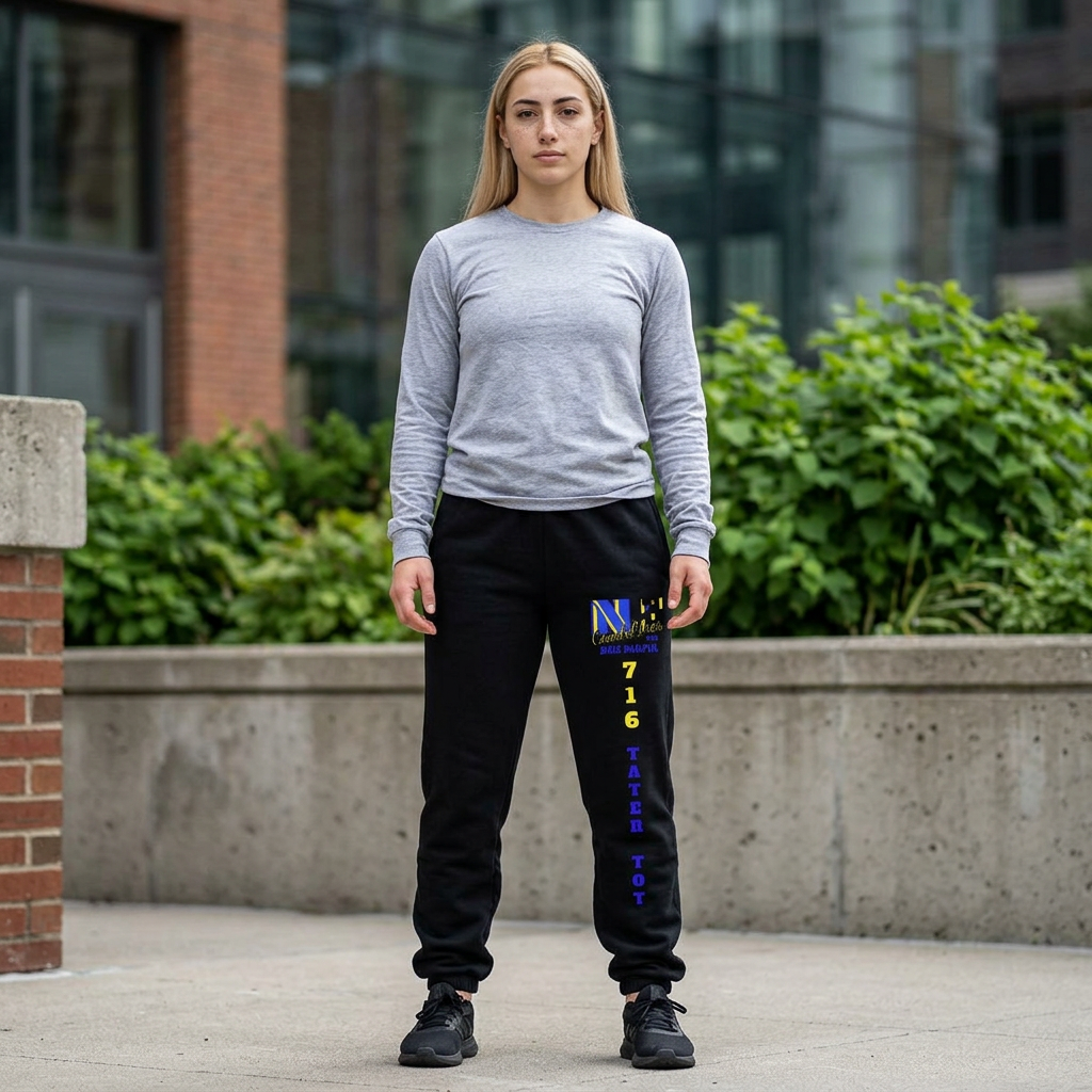 Zzz_DONT PURCHASE!! THIS IS CUSTOMIZED FOR TATER TOT Z...NFCL WORK ATTIRE Customizable red/blue/black 716 Sweatpants — Personalized Text Joggers