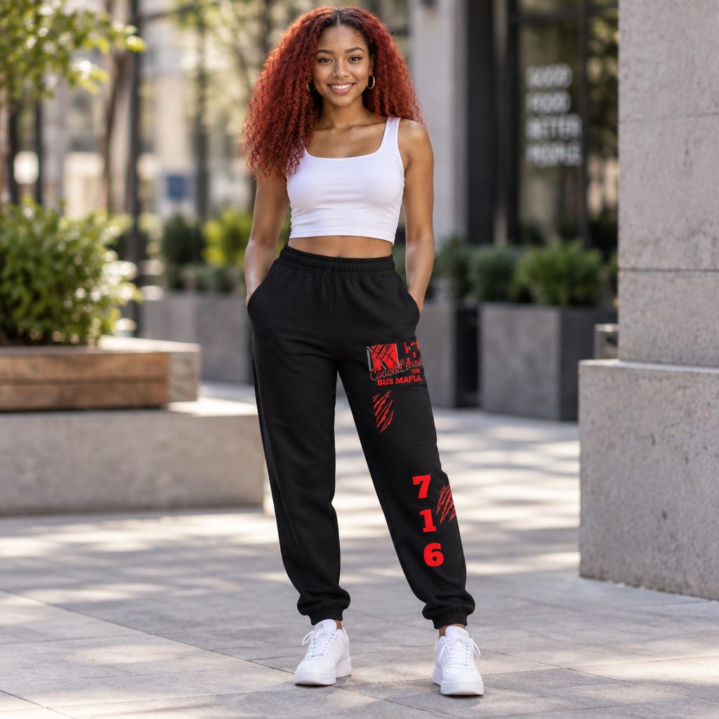 Z...p..NFCL WORK ATTIRE red/gray/black claw 716 Sweatpants — Personalized Text Joggers