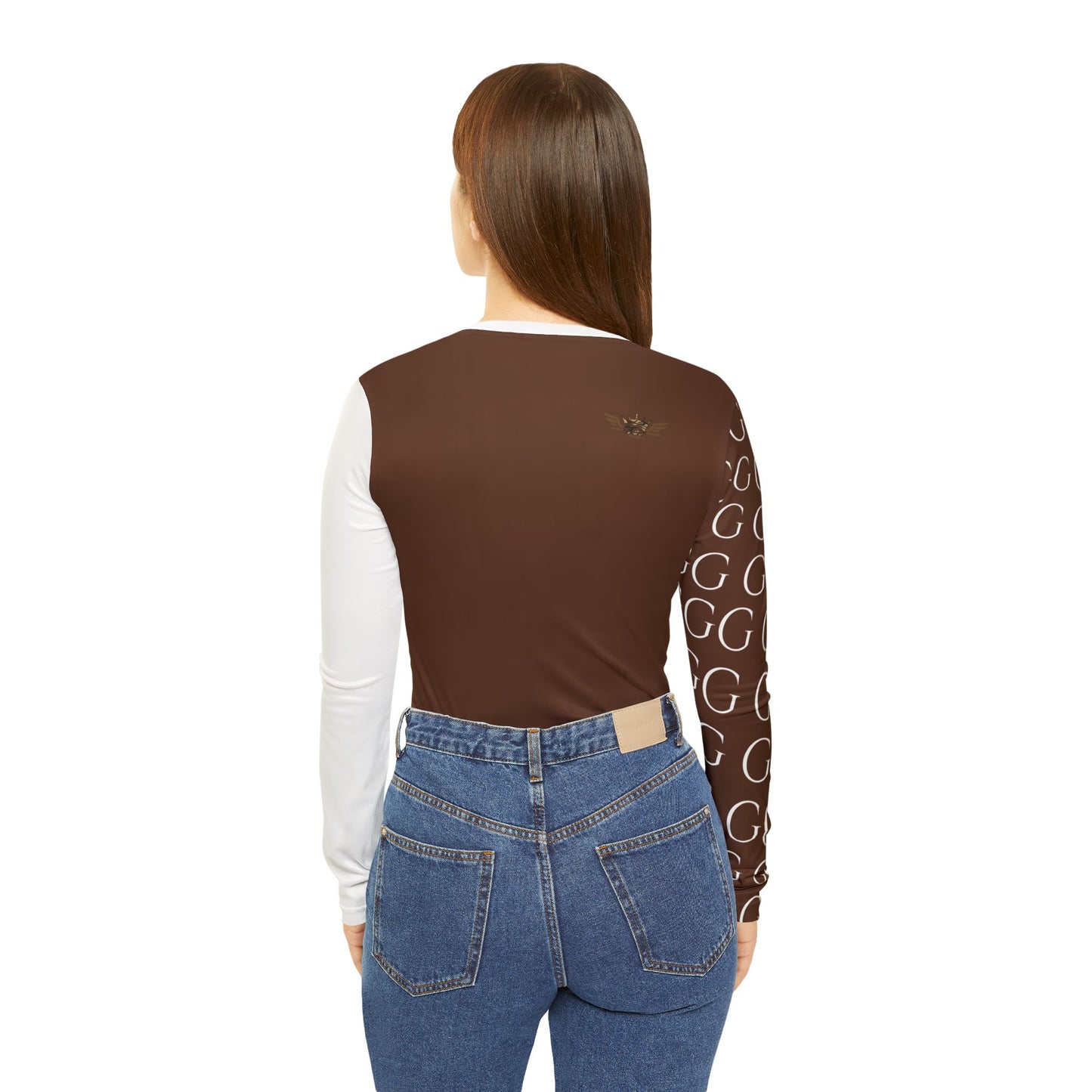 M...c brown design GGG Women's V‑Neck Long Sleeve — (petite to plus size)
