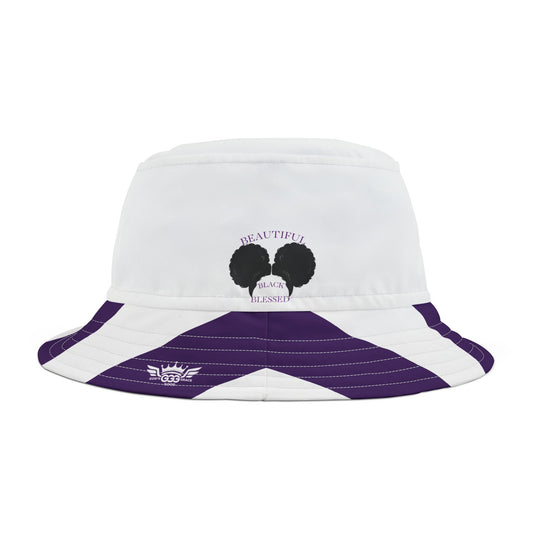 A..................................Beautiful,Black,Blessed..GGG purple Bucket Hat