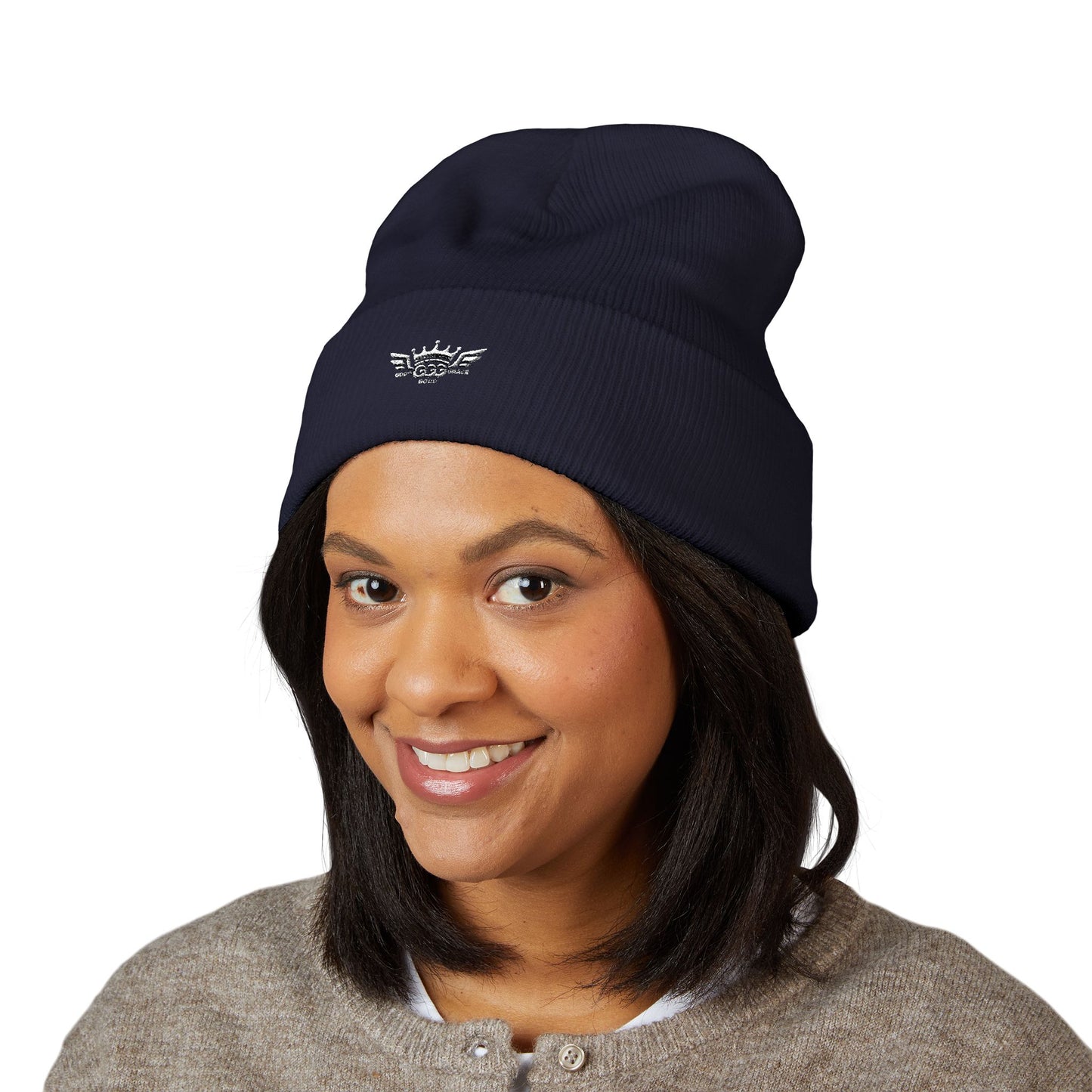 T...GGG White Logo Embroidered Classic Cuffed Beanie —MULTIPLE COLORS... Knit Hat