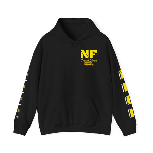 Z...i..NFCL WORK ATTIRE Niagara Falls Coach Lines Hoodie with yellow/black Sleeve Graphics