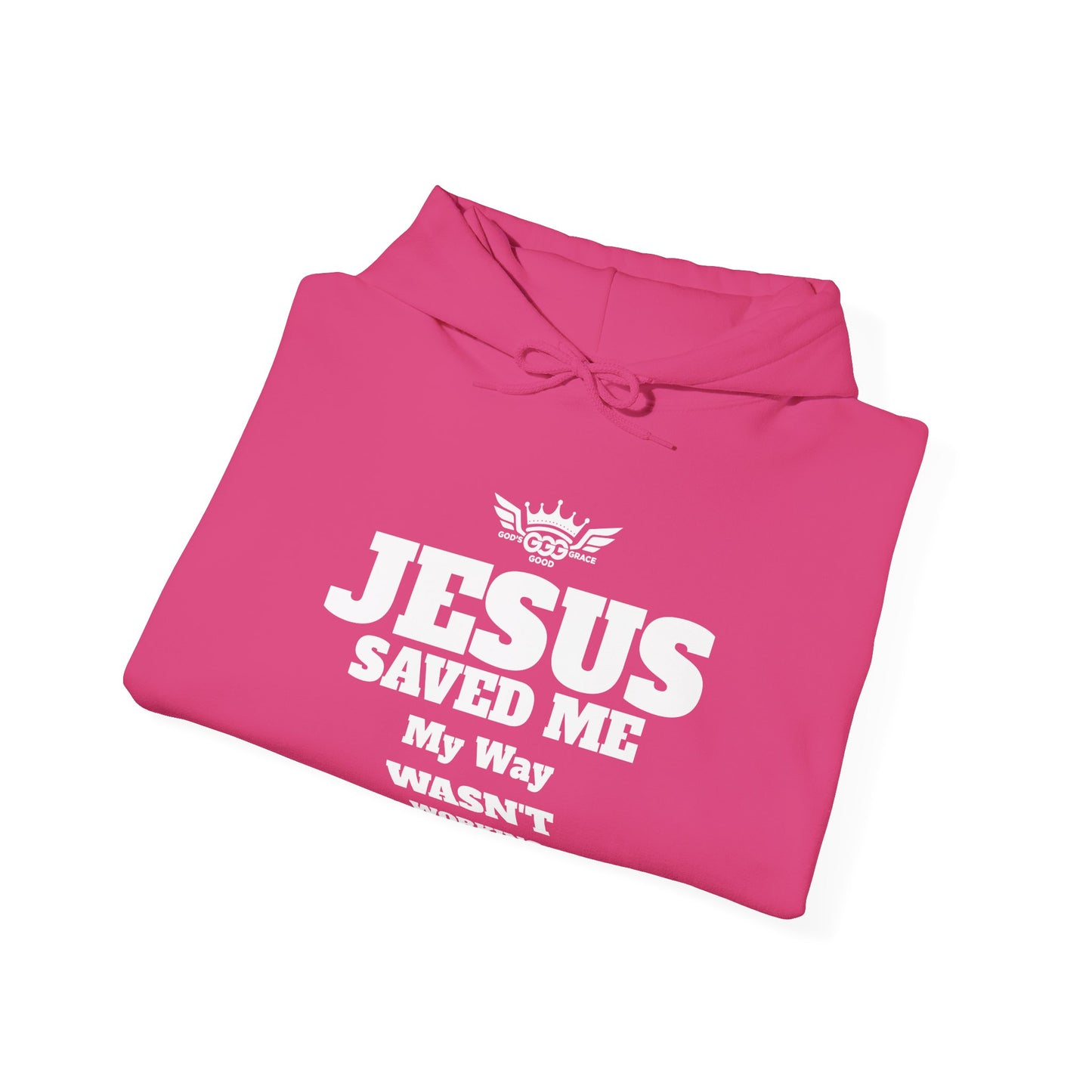 A......................JESUS SAVED ME ,WHITE LOGO (Multiple Colors) Unisex Heavy Blend™ Hooded Sweatshirt