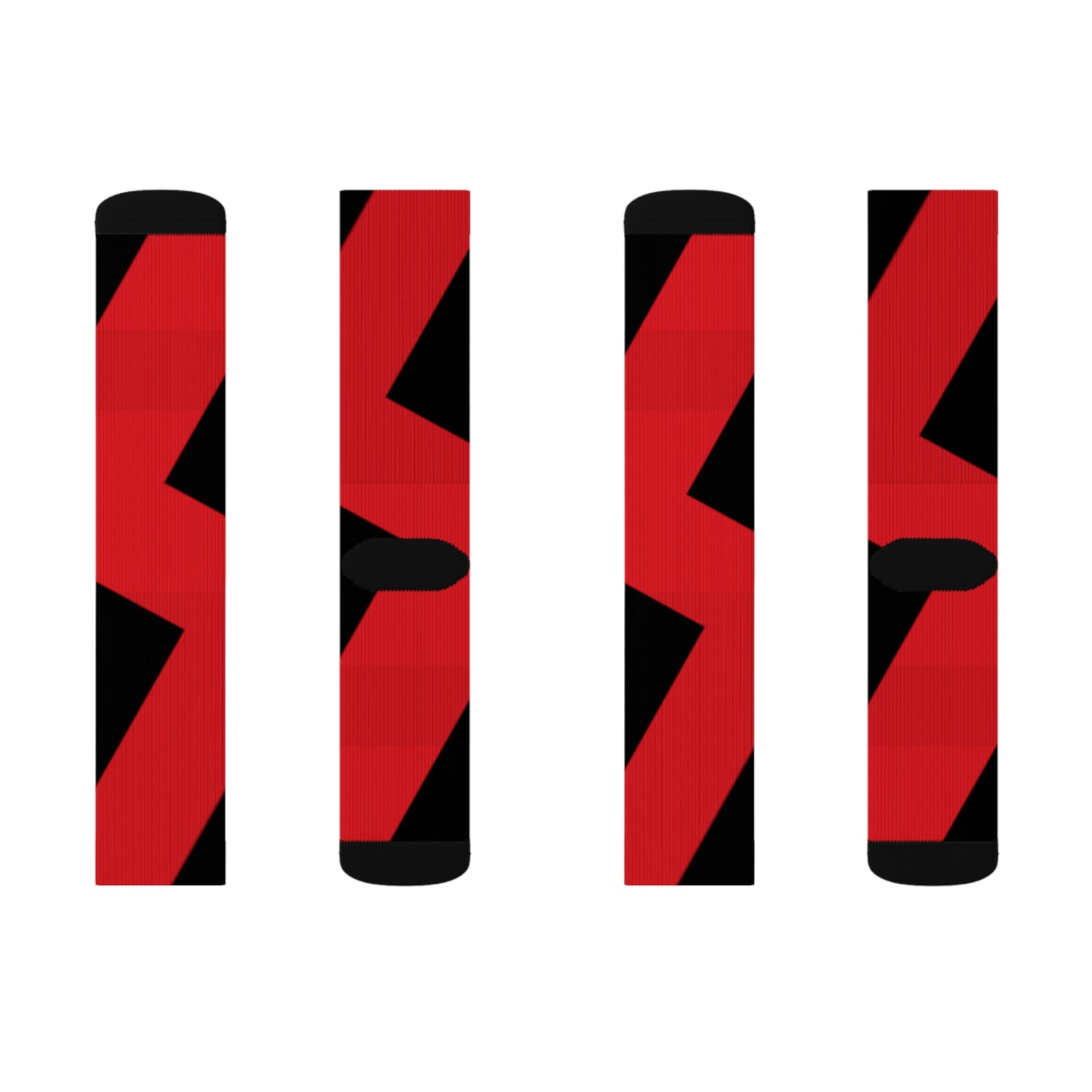 A..........red/black GGG design Sublimation Socks